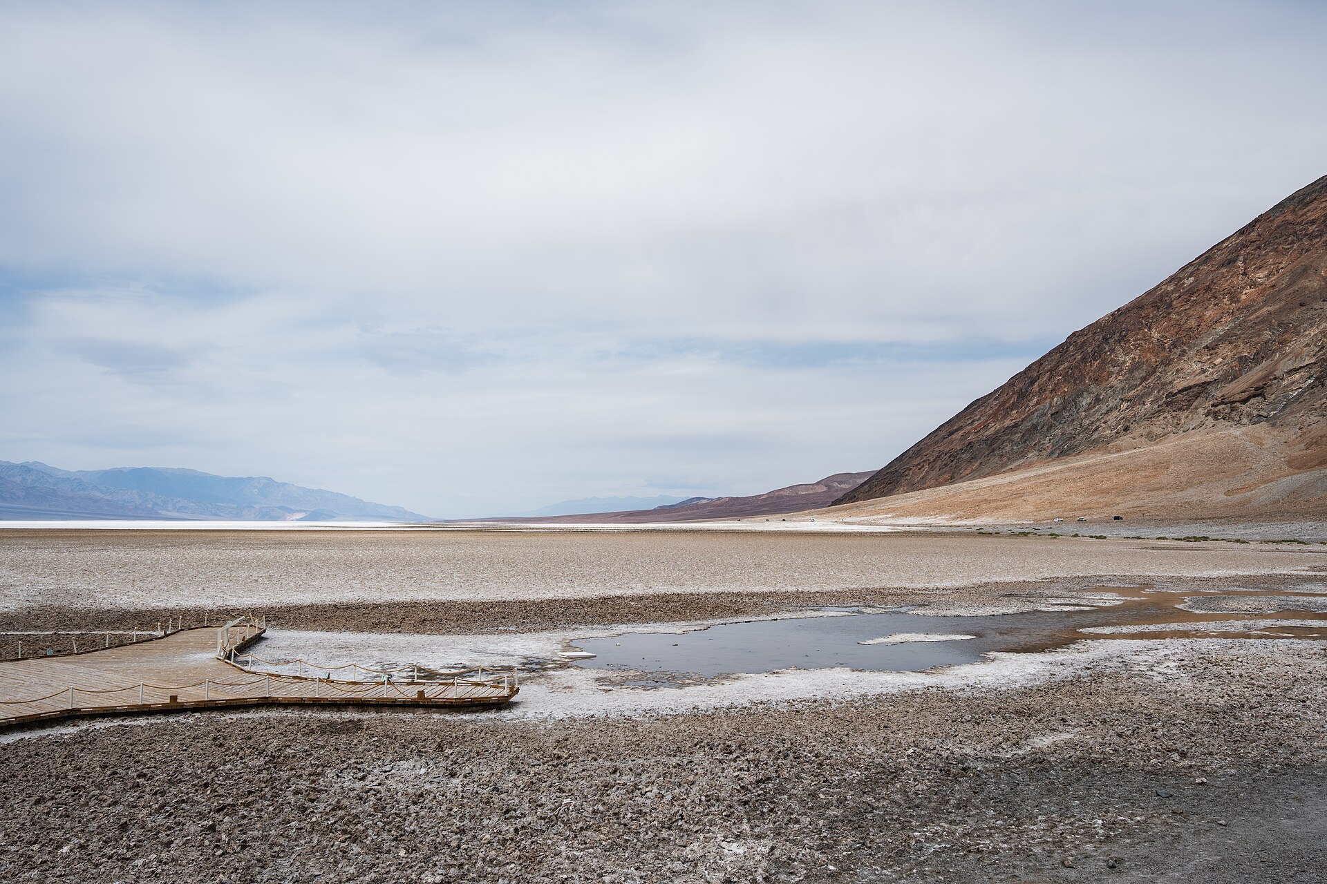 A salt pool on the floor of Badwater Basin