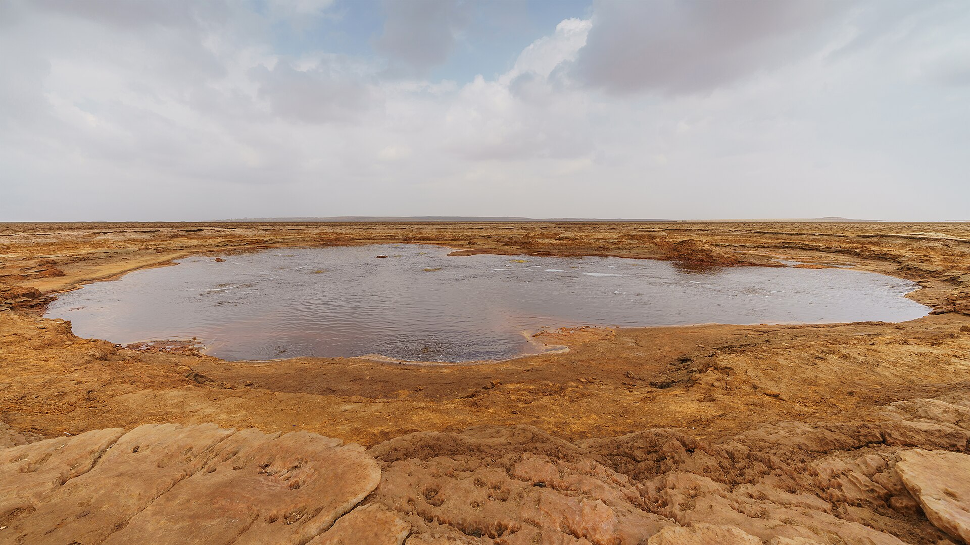 Gaet'ale Pond, a hypersaline hot spring in the Danakil Depression, Ethiopia